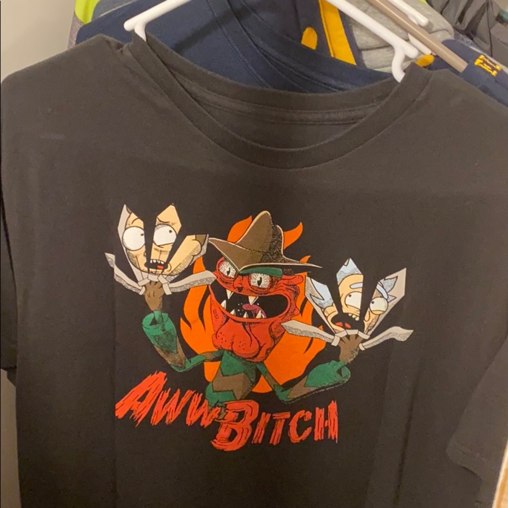 Scary terry rick and Monty shirt size large